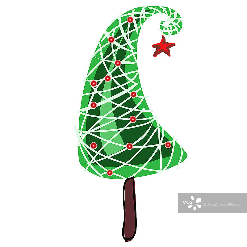 圣诞节圆锥形卡通植物图片素材