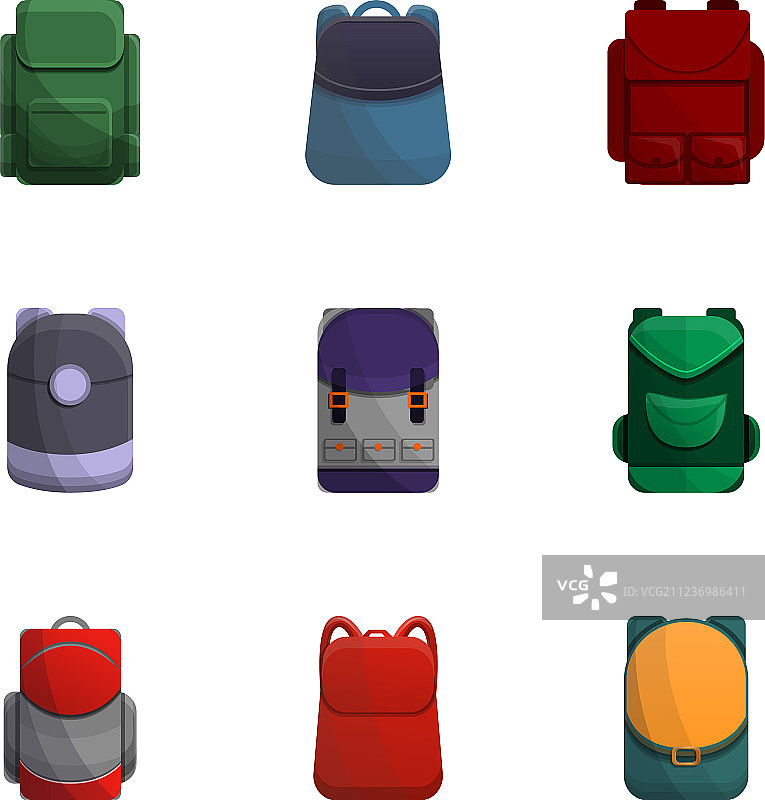 旅行背包图标卡通风格图片素材
