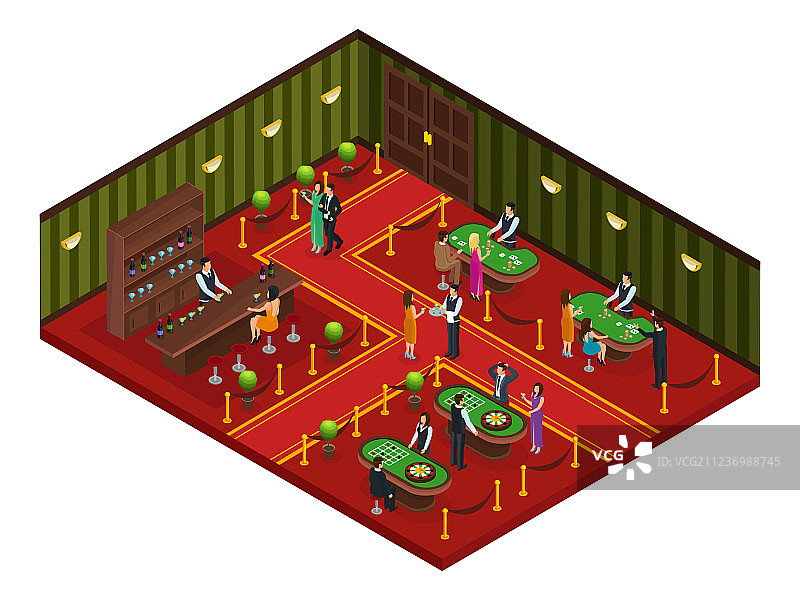 2.5D赌场游戏室概念图片素材