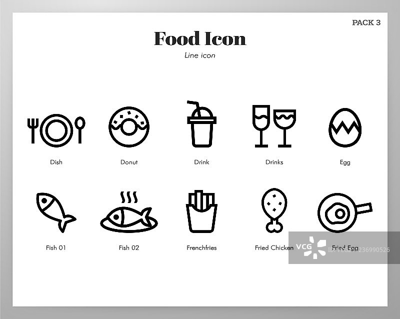 食品线性图标包图片素材