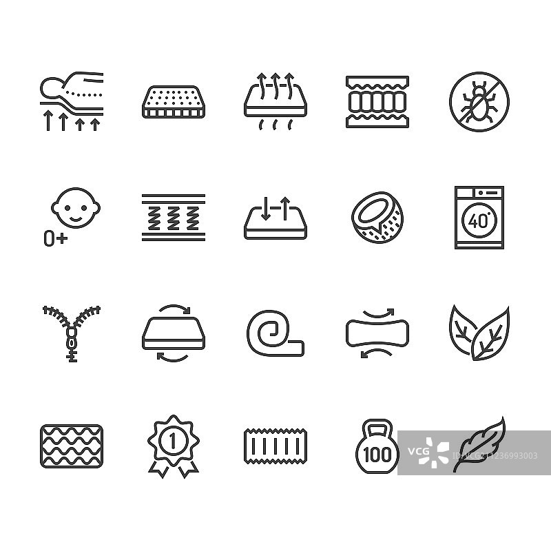 骨科床垫扁平线条图标图片素材