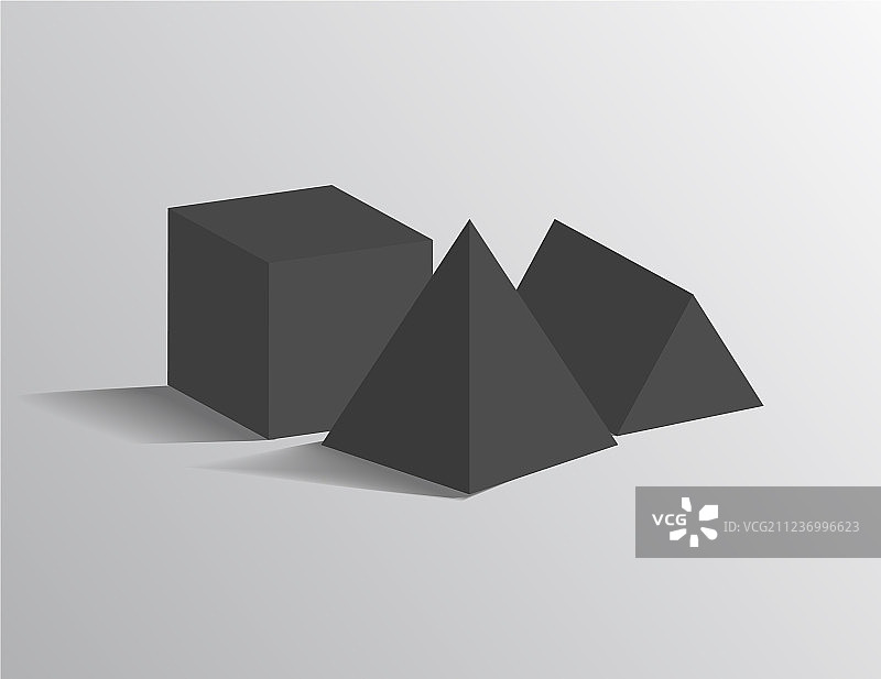 方形金字塔四面体立方体几何形状图片素材