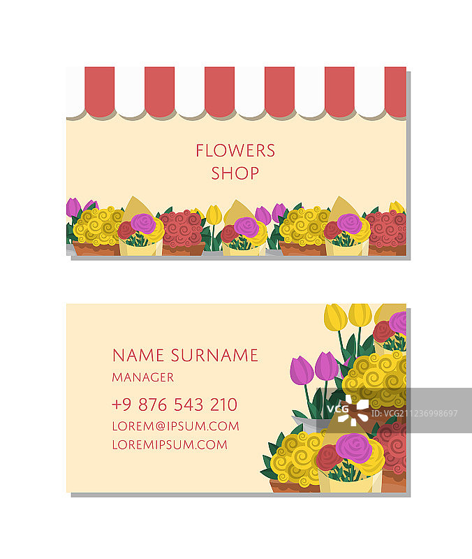 花店名片模板图片素材