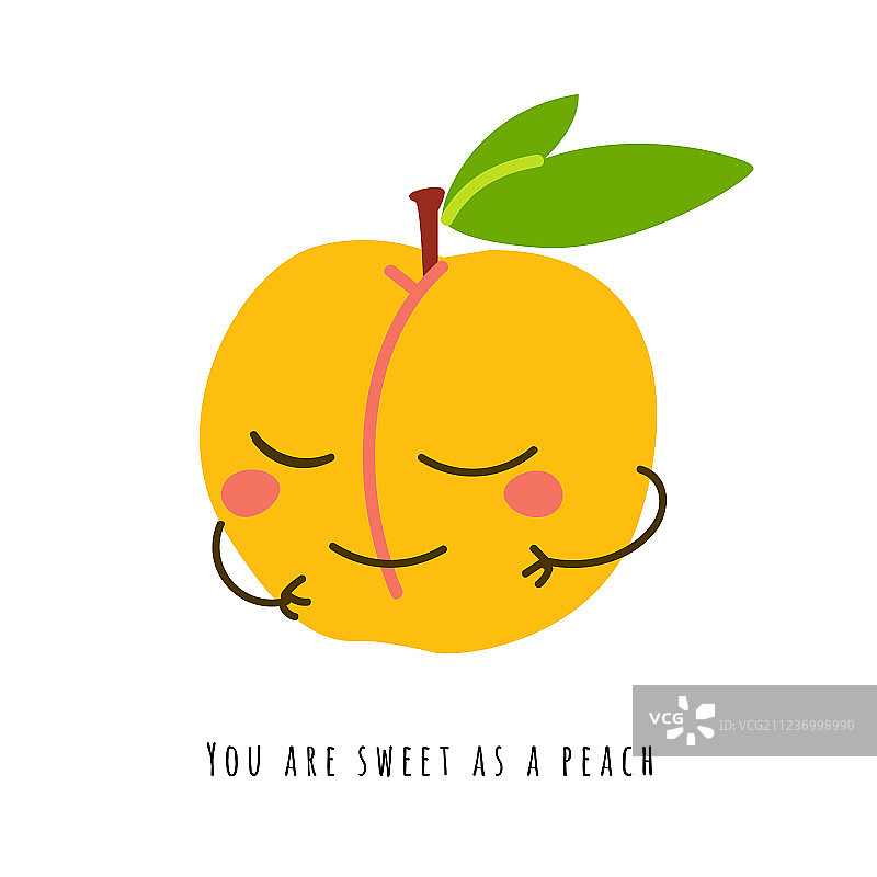 微笑的桃子图片素材