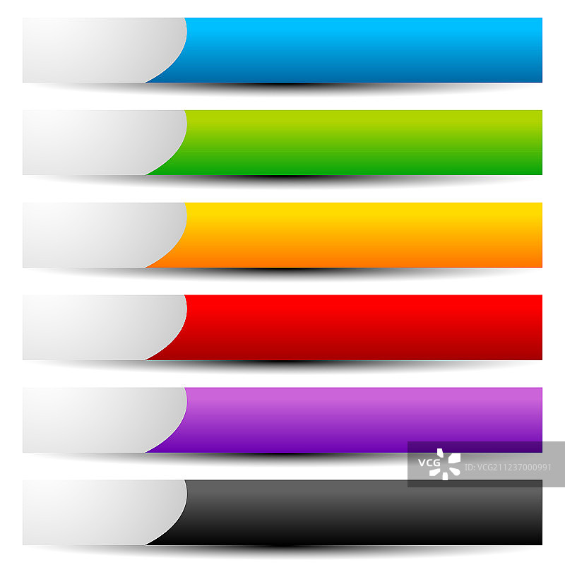 彩色按钮banner形状图片素材