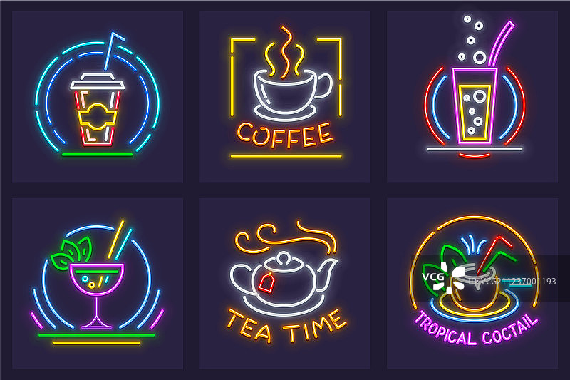 霓虹灯图标合集图片素材