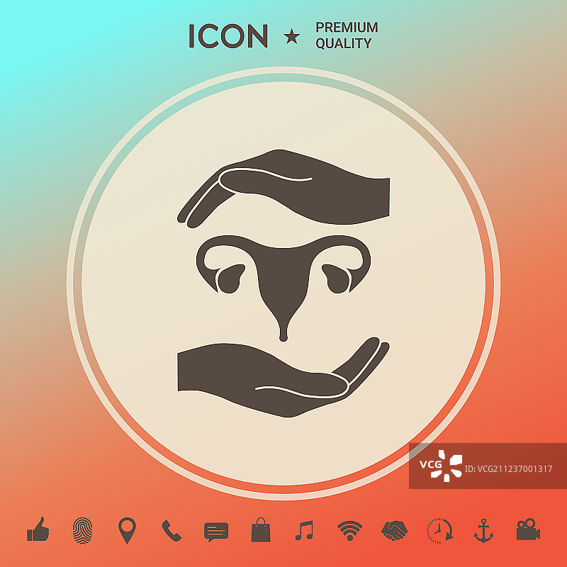 双手捧着女性子宫 - 保护符号图片素材