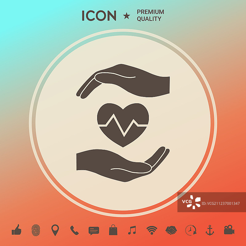 手捧医疗心形图标图片素材