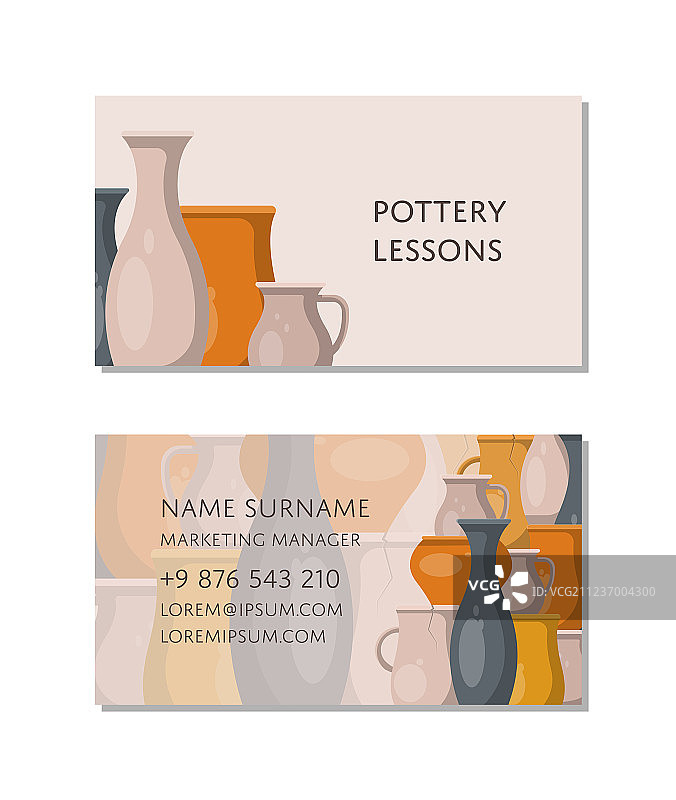 陶艺课程名片模板图片素材
