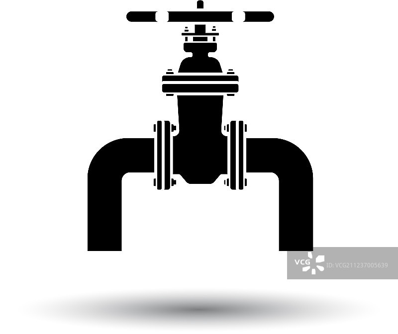 带阀门的管道图标图片素材