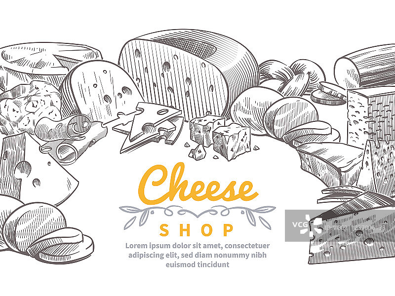 美味奶酪背景草图图片素材