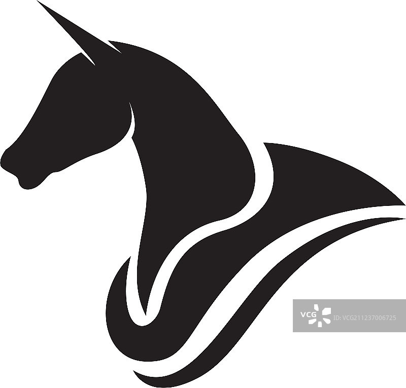 马头黑色logo模板图片素材