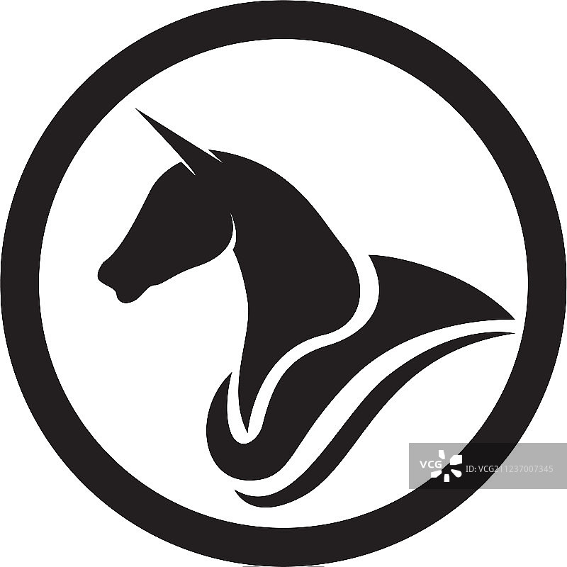 马头黑色logo模板图片素材