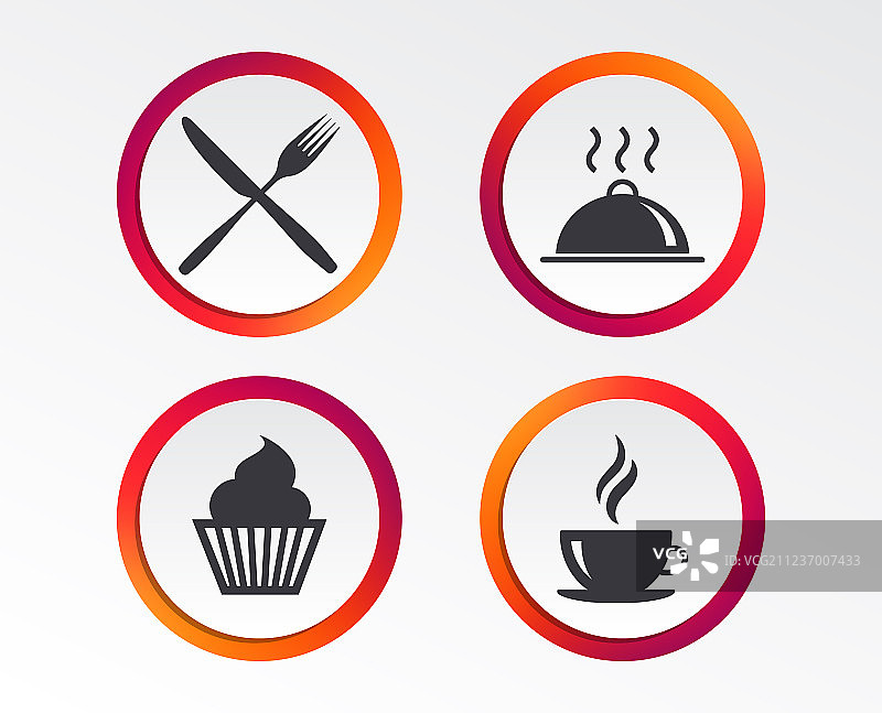 玛芬蛋糕、刀叉食物图标图片素材