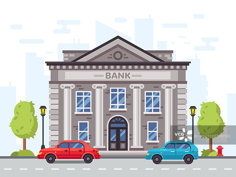卡通银行或罗马风格政府建筑图片素材