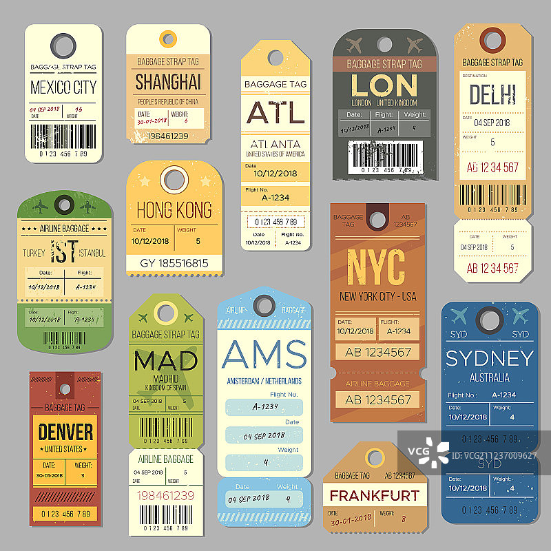 复古风格行李标签图片素材