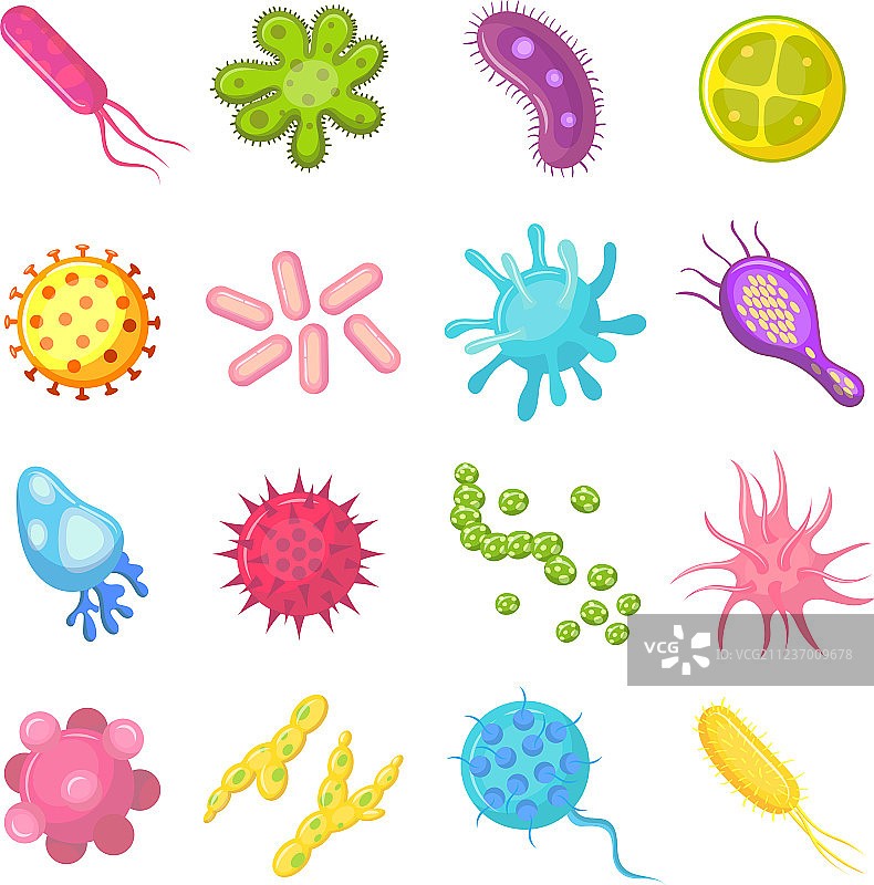五彩细菌微生物集合图片素材