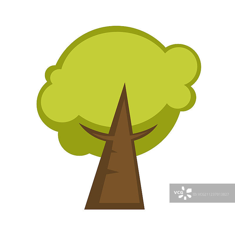 绿色树木和树叶图标或logo模板图片素材