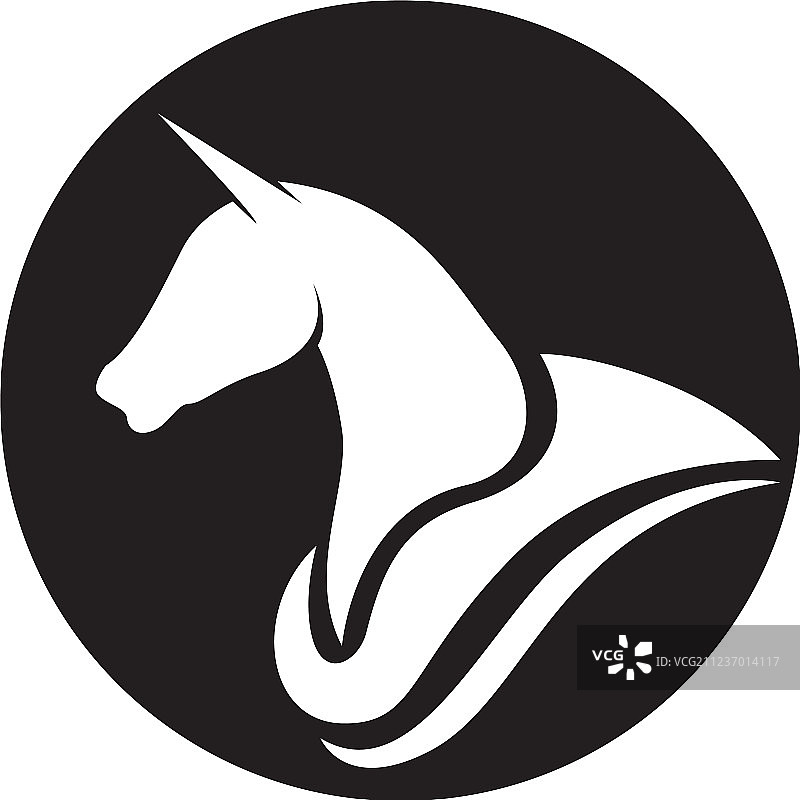 马头黑色logo模板图片素材