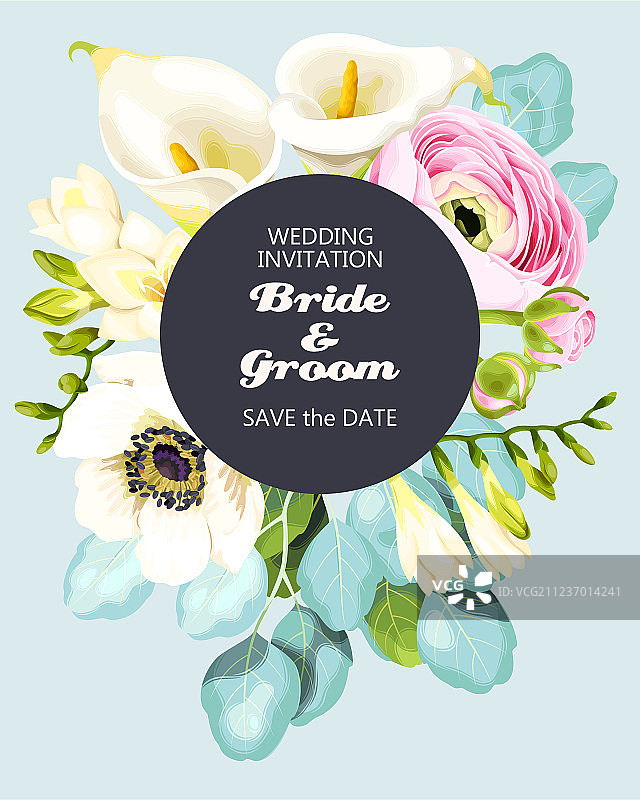 复古婚礼邀请函图片素材