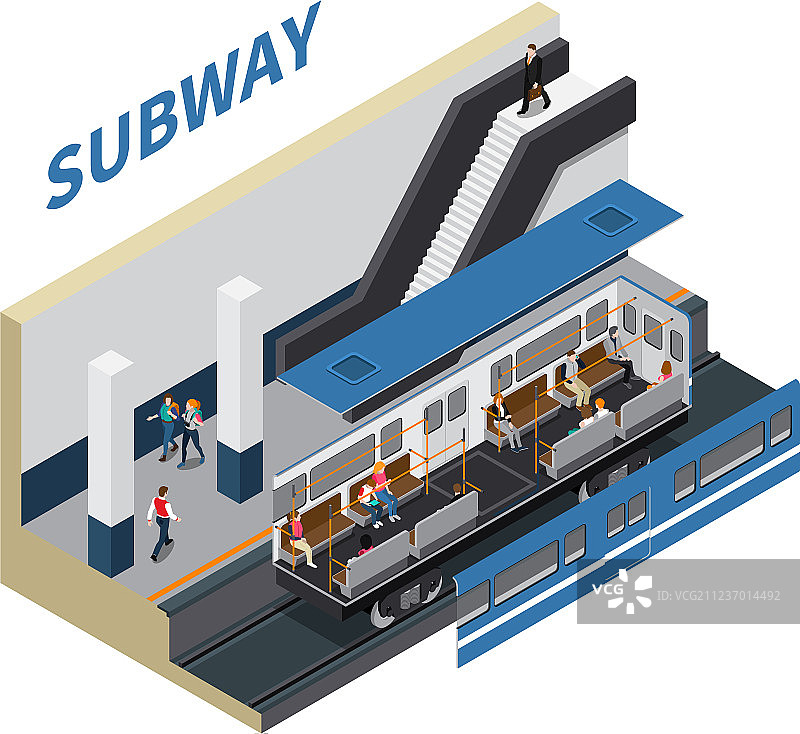 地铁等距组合图片素材