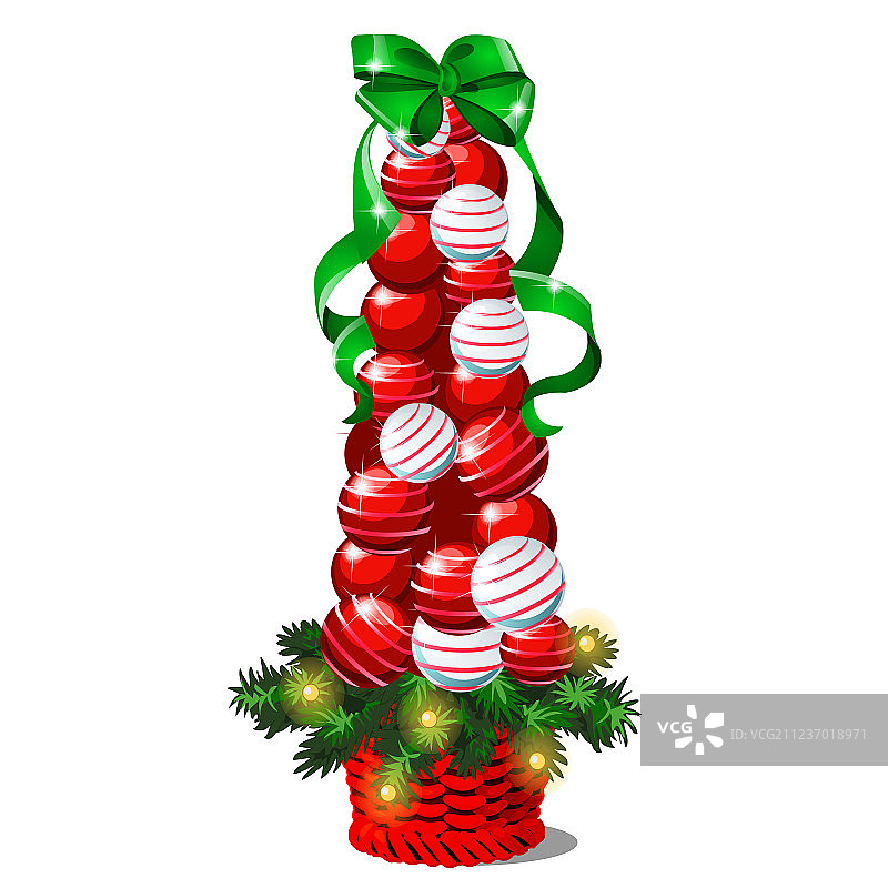 圣诞节圆锥形卡通植物图片素材