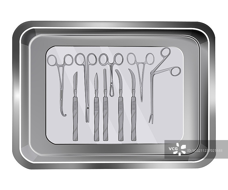 白色背景上的手术器械图片素材
