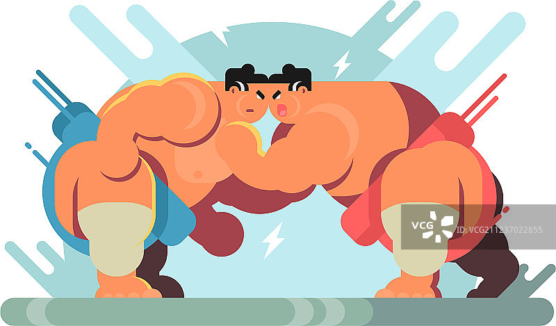 相扑运动员的战斗图片素材