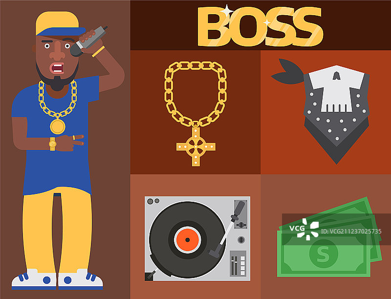 嘻哈男人配饰音乐家配件图片素材