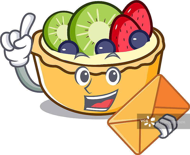 卡通信封水果馅饼图片素材