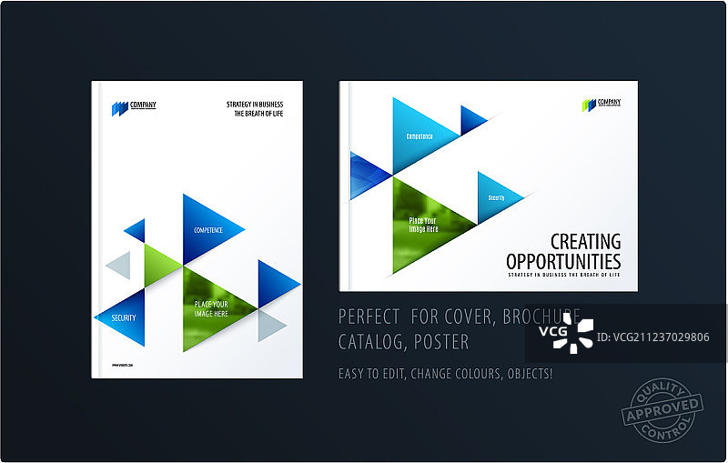 宣传册设计三角形彩色模板图片素材