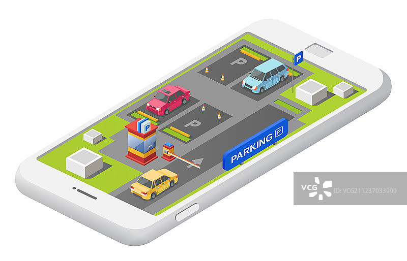2.5D智能停车概念图片素材