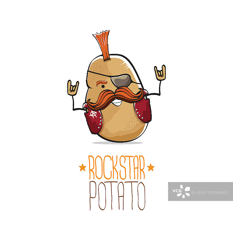 有趣的卡通朋克摇滚明星图片素材