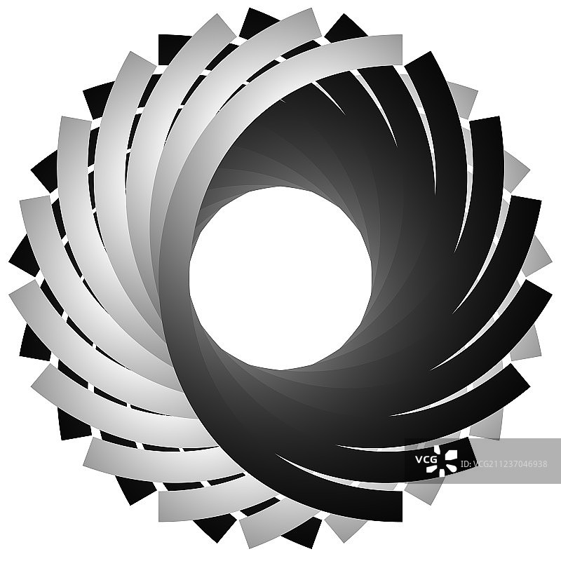 圆形循环螺旋涡旋元素灰度图片素材
