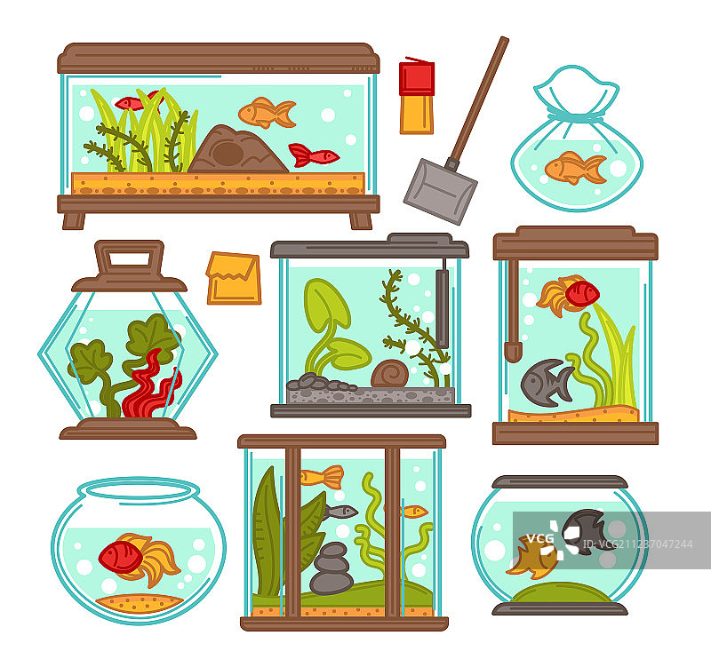 水族箱鱼缸图标图片素材