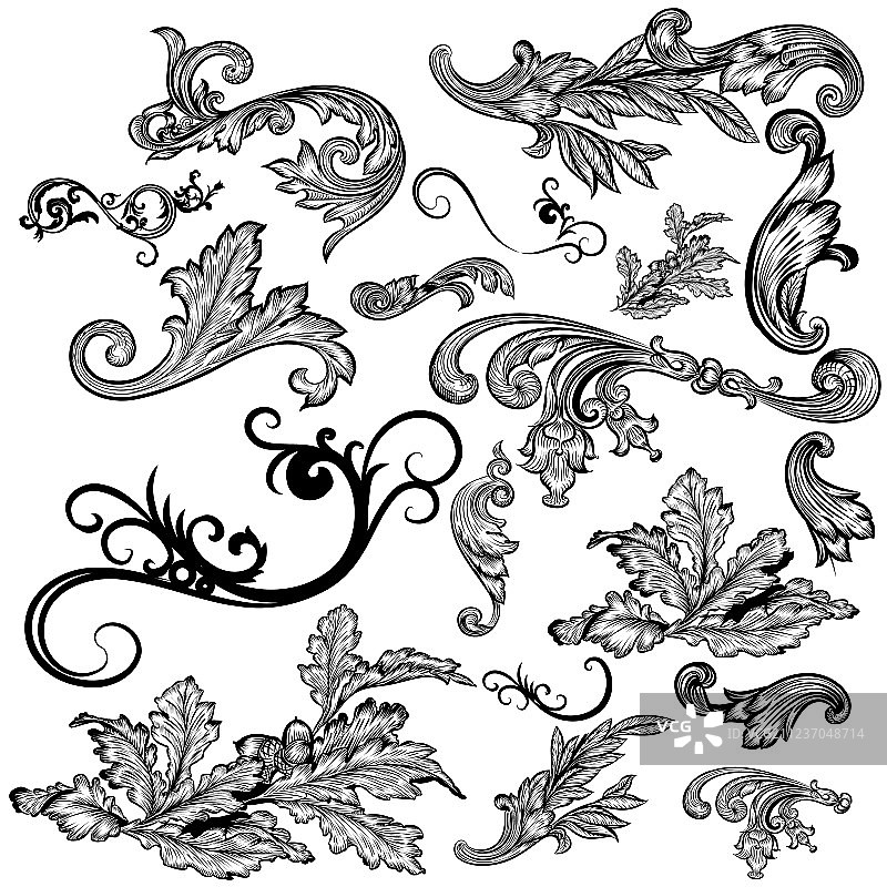 书法设计元素合集图片素材