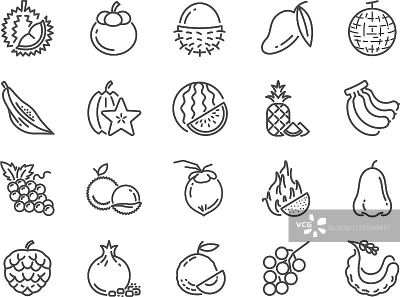 热带水果图标合集图片素材