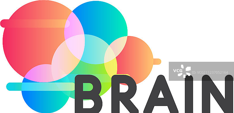 彩色圆形创意大脑Logo图片素材
