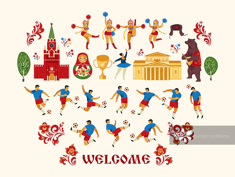 俄罗斯风格的足球运动员图片素材