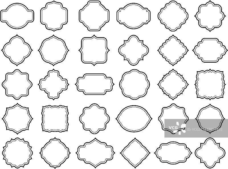 复古空白装饰线条边框标签合集图片素材
