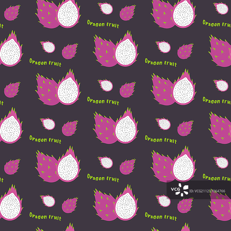 火龙果无缝重复图案图片素材