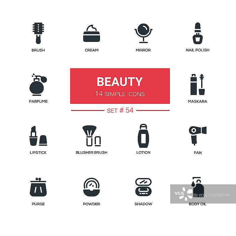 时尚概念美线条设计图标集图片素材