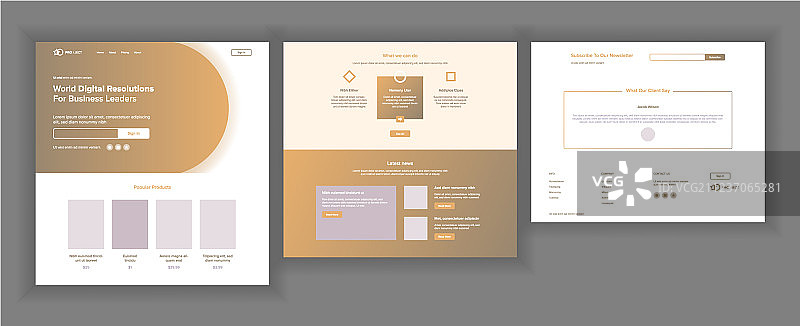 网站设计模板商业界面图片素材