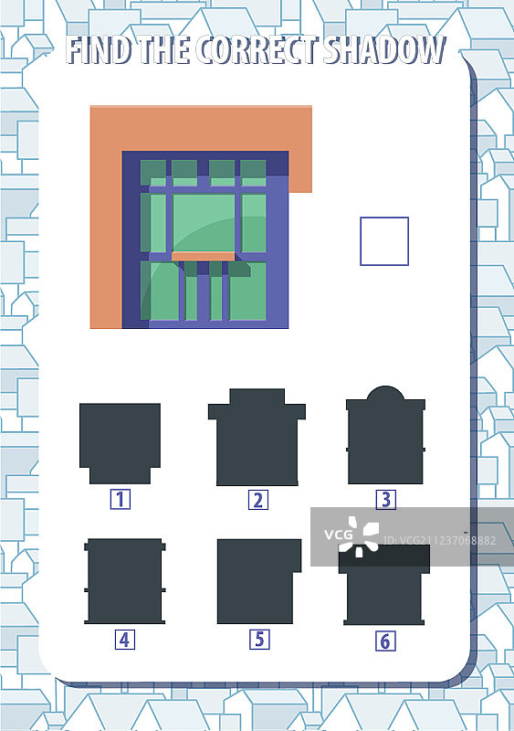 儿童寻找售货亭正确阴影游戏图片素材
