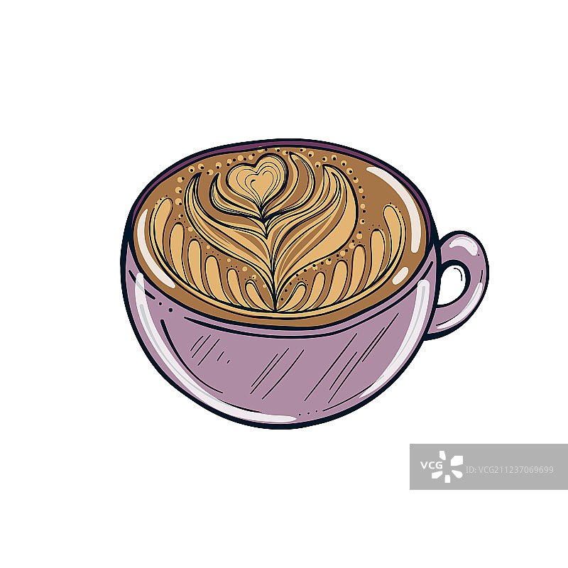 手绘咖啡杯图片素材