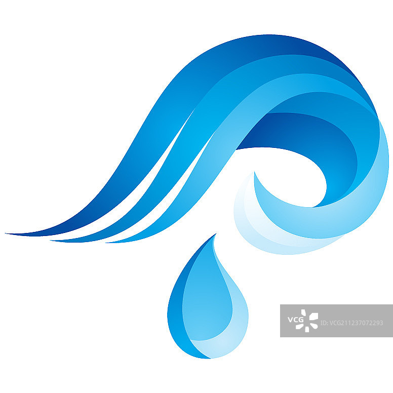 白色背景上的海浪图标图片素材