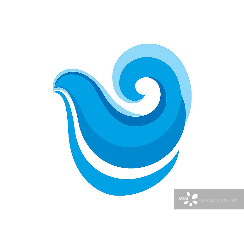 白色背景上的海浪图标图片素材
