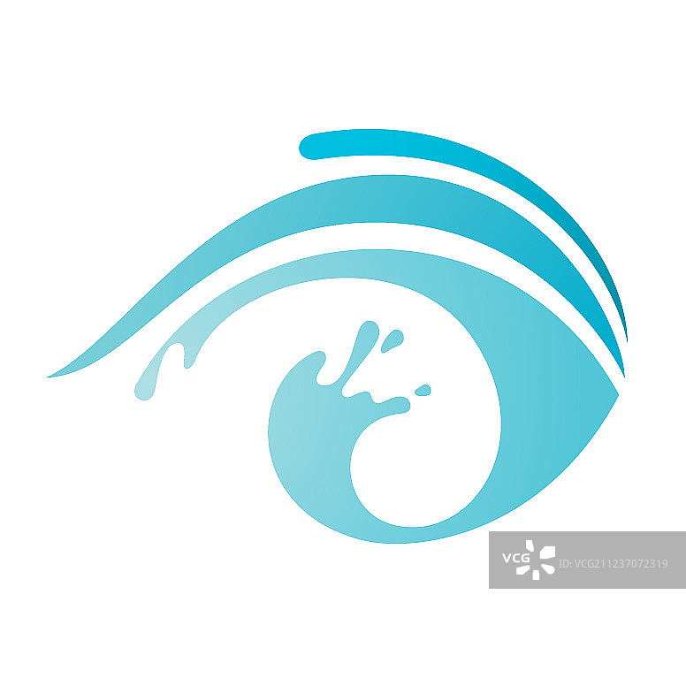 白色背景上的水滴波浪图片素材