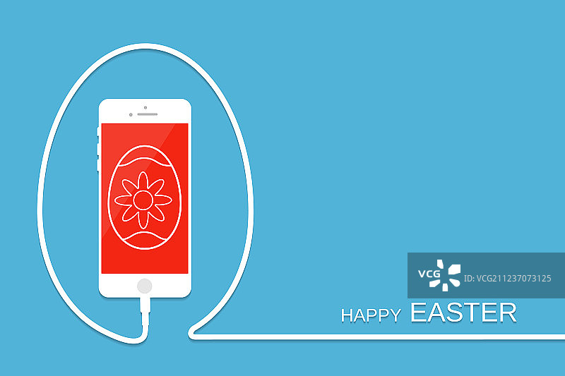 电话线和彩蛋的复活节快乐庆祝图片素材