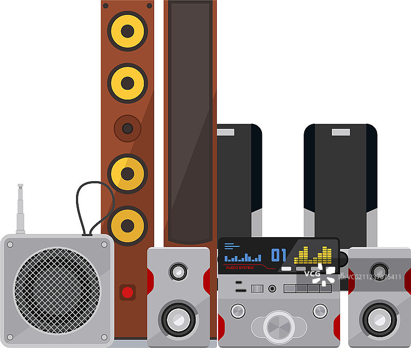原声音响系统扁平音乐图片素材
